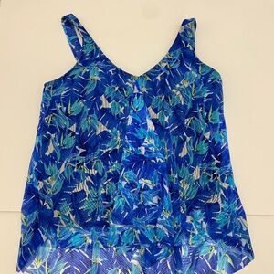 A Shore Fit! Blue Tankini Bathing Suit Top Sz 14